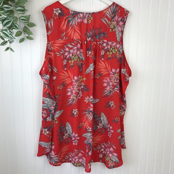 LILY MORGAN Sleeveless Coral Tunic Top Hawaiian 2X - Picture 7 of 11